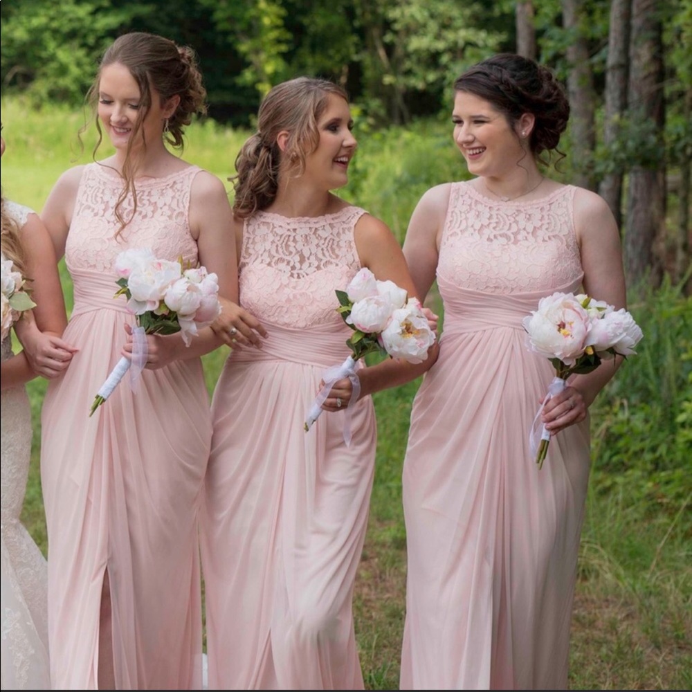 Davids Bridal light pink dress